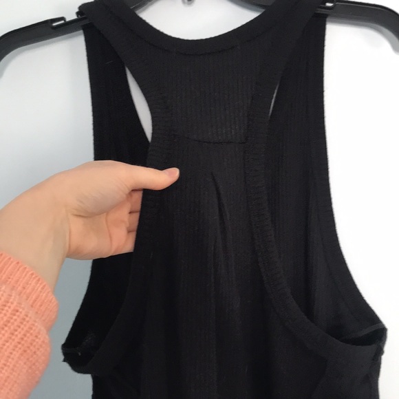 NWT Free People black ribbed racer back tank, size medium - Picture 8 of 11